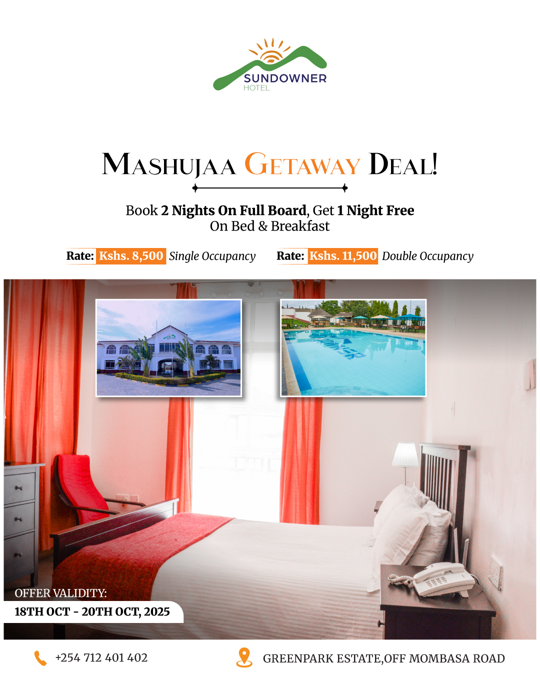 Greenpark Sundowner Hotel - Mashujaa Getaway Accommodation Offer