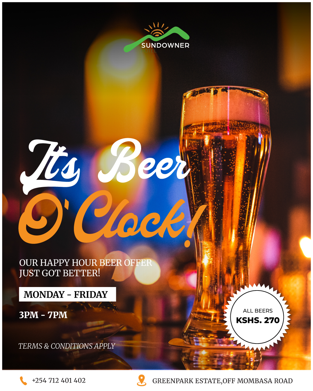 Sundowner Beer offer